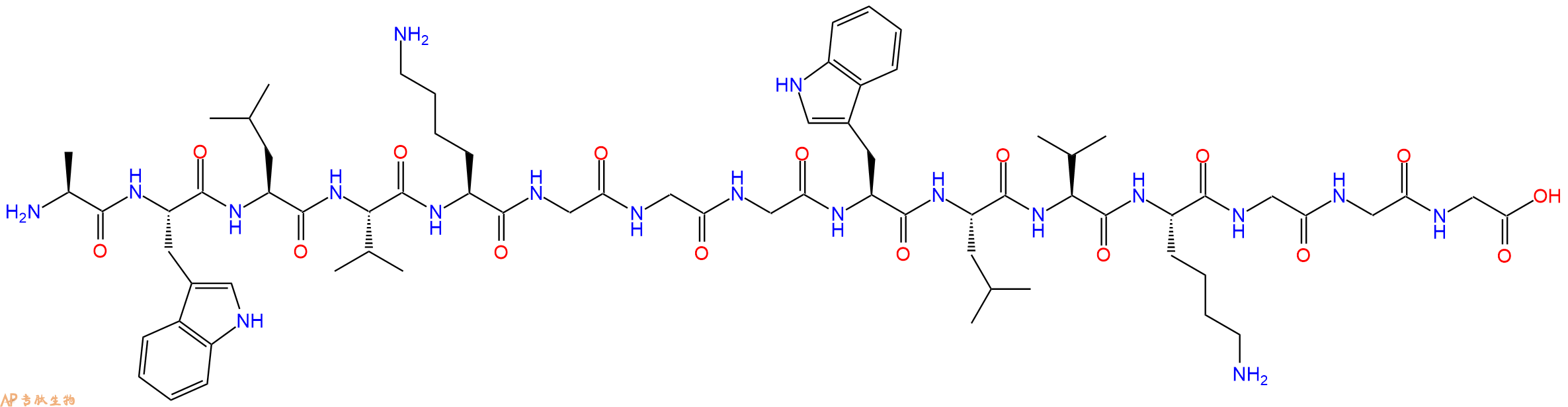 专肽生物产品H2N-Ala-Trp-Leu-Val-Lys-Gly-Gly-Gly-Trp-Leu-Val-Lys-Gly-Gly-Gly-OH