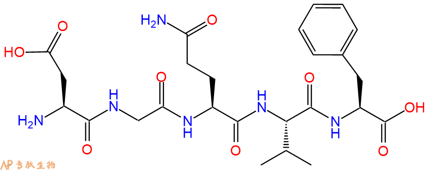 专肽生物产品H2N-Asp-Gly-Gln-Val-Phe-OH