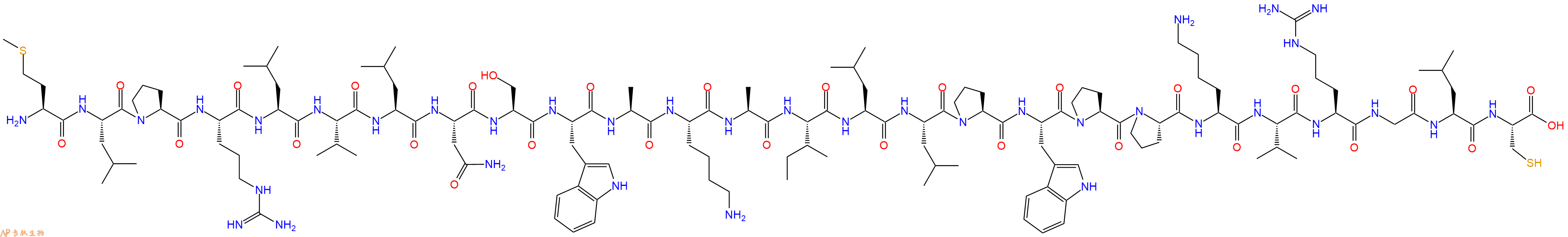 专肽生物产品H2N-Met-Leu-Pro-Arg-Leu-Val-Leu-Asn-Ser-Trp-Ala-Lys-Ala-Ile-Leu-Leu-Pro-Trp-Pro-Pro-Lys-Val-Arg-Gly-Leu-Cys-OH