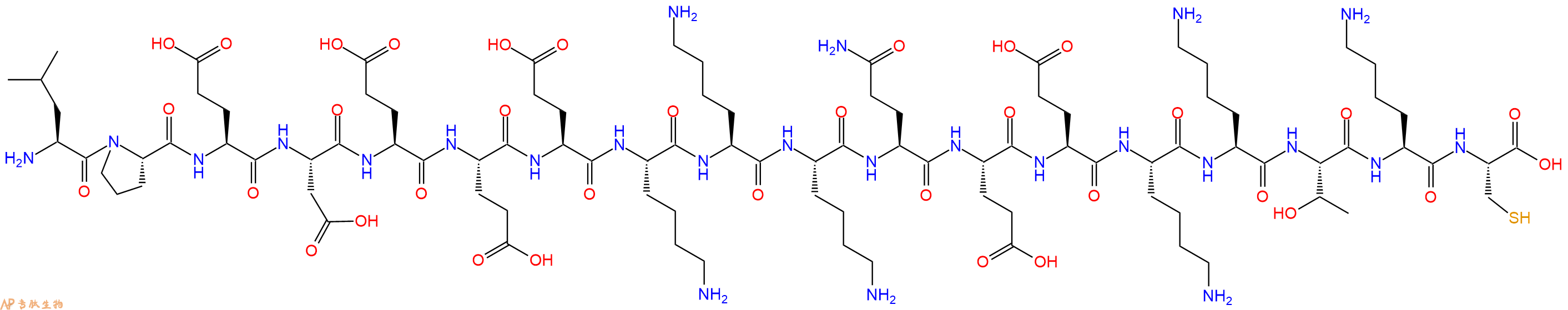 专肽生物产品H2N-Leu-Pro-Glu-Asp-Glu-Glu-Glu-Lys-Lys-Lys-Gln-Glu-Glu-Lys-Lys-Thr-Lys-Cys-OH