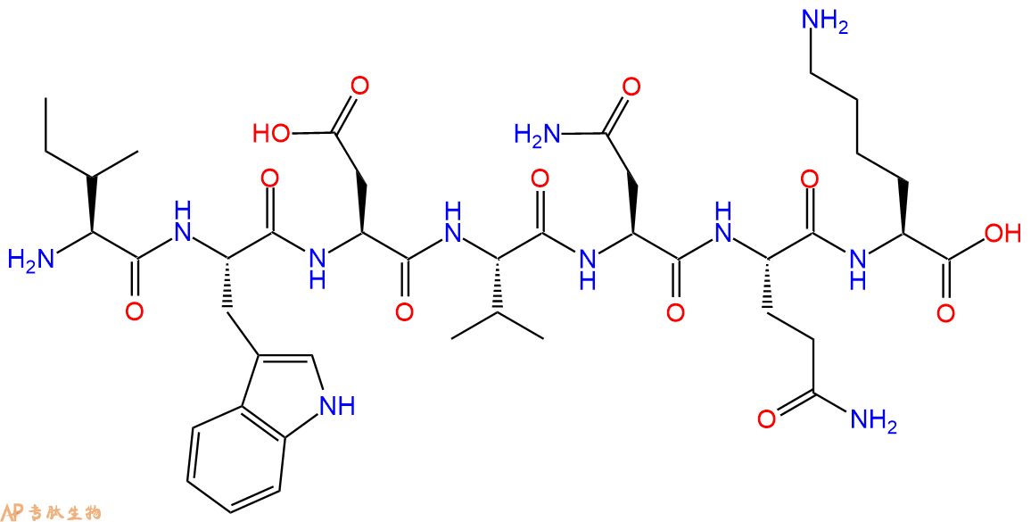 专肽生物产品H2N-Ile-Trp-Asp-Val-Asn-Gln-Lys-OH