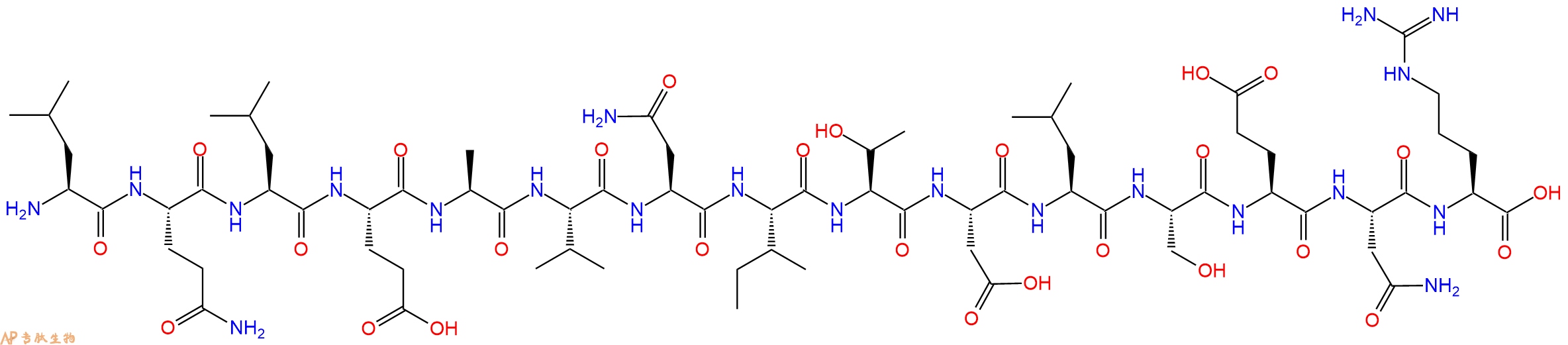 专肽生物产品H2N-Leu-Gln-Leu-Glu-Ala-Val-Asn-Ile-Thr-Asp-Leu-Ser-Glu-Asn-Arg-OH