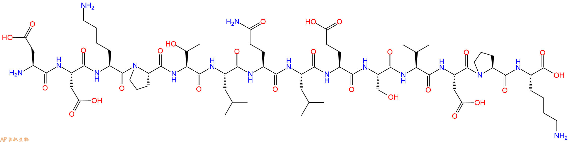 专肽生物产品H2N-Asp-Asp-Lys-Pro-Thr-Leu-Gln-Leu-Glu-Ser-Val-Asp-Pro-Lys-OH
