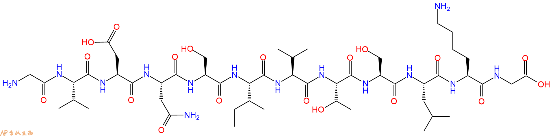 专肽生物产品H2N-Gly-Val-Asp-Asn-Ser-Ile-Val-Thr-Ser-Leu-Lys-Gly-OH