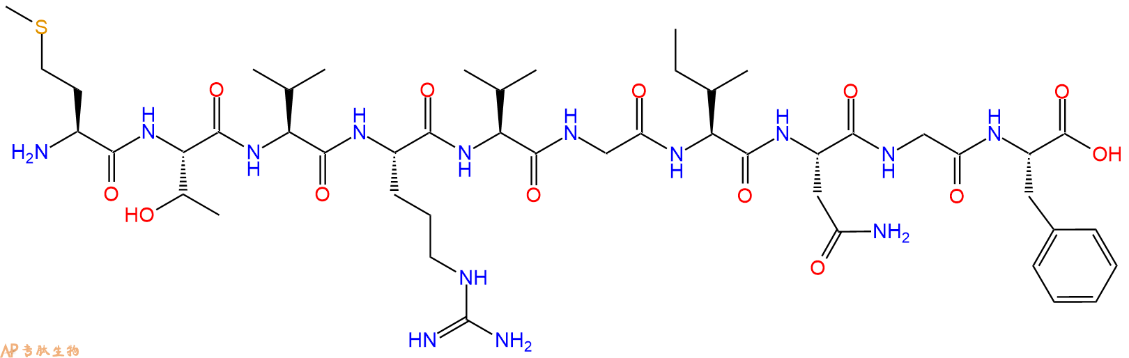 专肽生物产品H2N-Met-Thr-Val-Arg-Val-Gly-Ile-Asn-Gly-Phe-OH