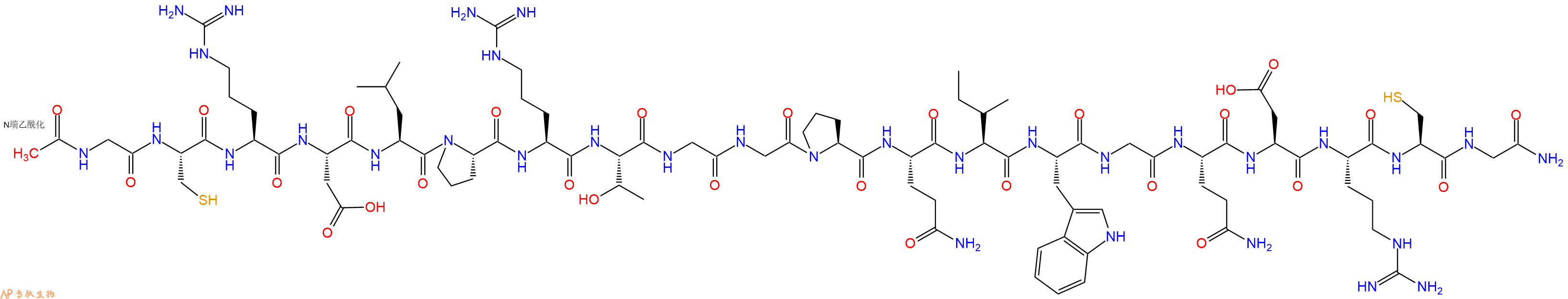 专肽生物产品Ac-Gly-Cys-Arg-Asp-Leu-Pro-Arg-Thr-Gly-Gly-Pro-Gln-Ile-Trp-Gly-Gln-Asp-Arg-Cys-Gly-CONH2