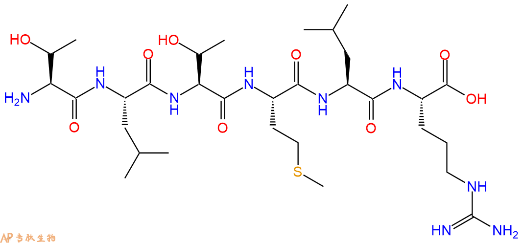 专肽生物产品H2N-Thr-Leu-Thr-Met-Leu-Arg-OH