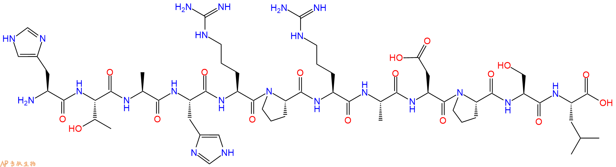 专肽生物产品H2N-His-Thr-Ala-His-Arg-Pro-Arg-Ala-Asp-Pro-Ser-Leu-OH