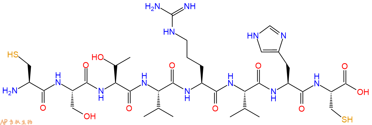 专肽生物产品H2N-Cys-Ser-Thr-Val-Arg-Val-His-Cys-OH