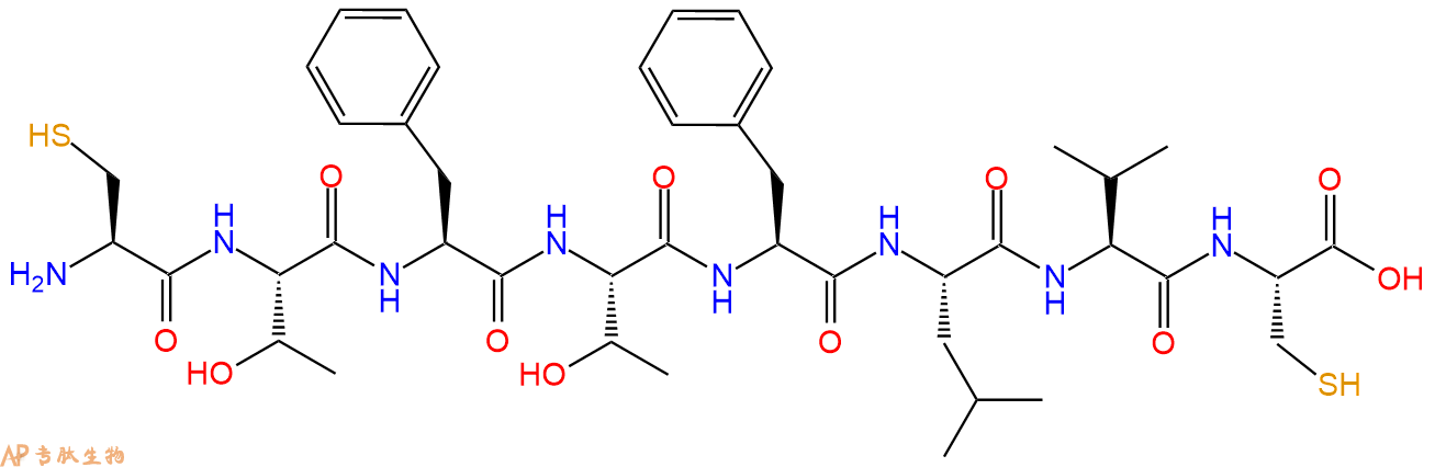 专肽生物产品H2N-Cys-Thr-Phe-Thr-Phe-Leu-Val-Cys-OH