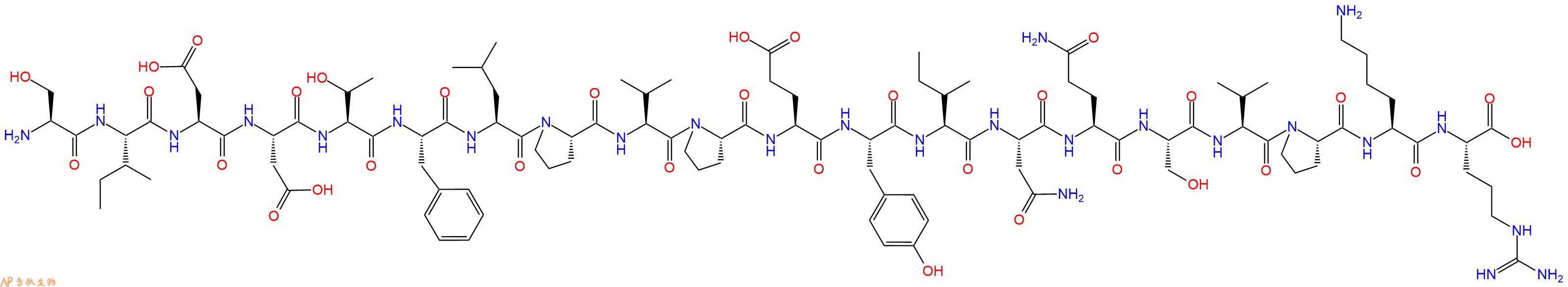 专肽生物产品H2N-Ser-Ile-Asp-Asp-Thr-Phe-Leu-Pro-Val-Pro-Glu-Tyr-Ile-Asn-Gln-Ser-Val-Pro-Lys-Arg-OH