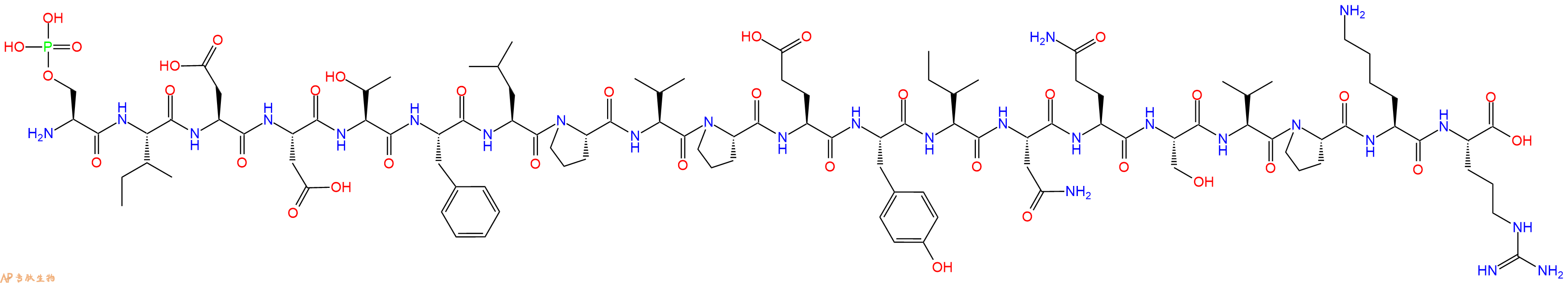 专肽生物产品H2N-Ser(PO3H2)-Ile-Asp-Asp-Thr-Phe-Leu-Pro-Val-Pro-Glu-Tyr-Ile-Asn-Gln-Ser-Val-Pro-Lys-Arg-OH