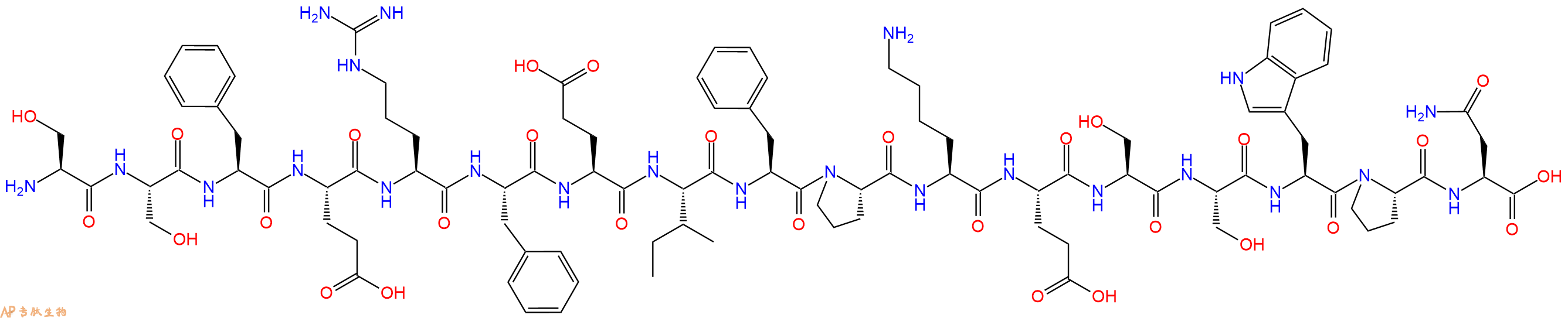 专肽生物产品H2N-Ser-Ser-Phe-Glu-Arg-Phe-Glu-Ile-Phe-Pro-Lys-Glu-Ser-Ser-Trp-Pro-Asn-OH