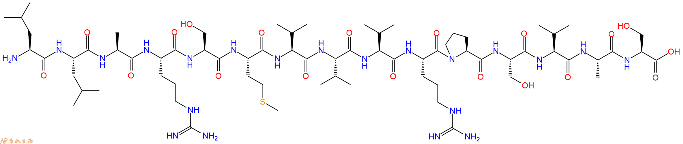 专肽生物产品H2N-Leu-Leu-Ala-Arg-Ser-Met-Val-Val-Val-Arg-Pro-Ser-Val-Ala-Ser-OH