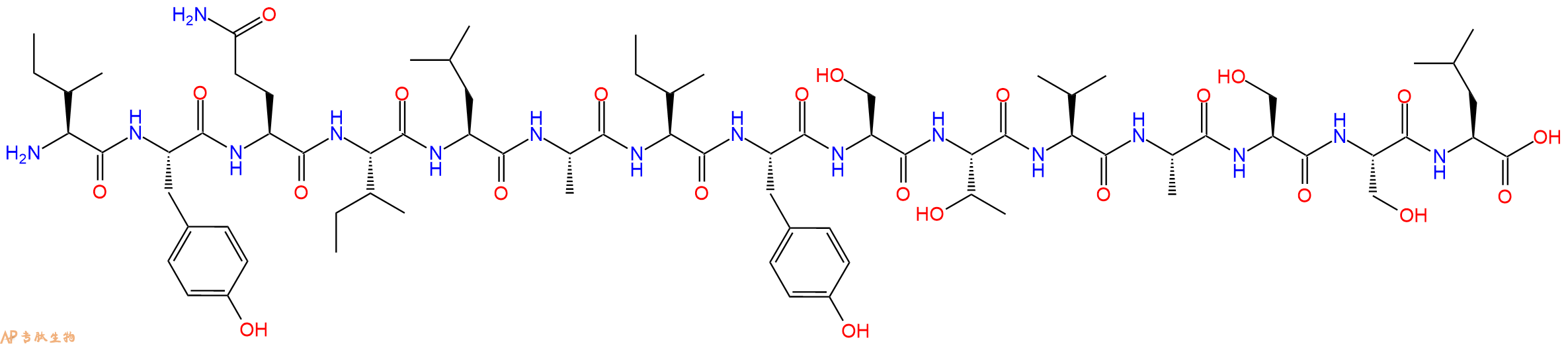 专肽生物产品H2N-Ile-Tyr-Gln-Ile-Leu-Ala-Ile-Tyr-Ser-Thr-Val-Ala-Ser-Ser-Leu-OH