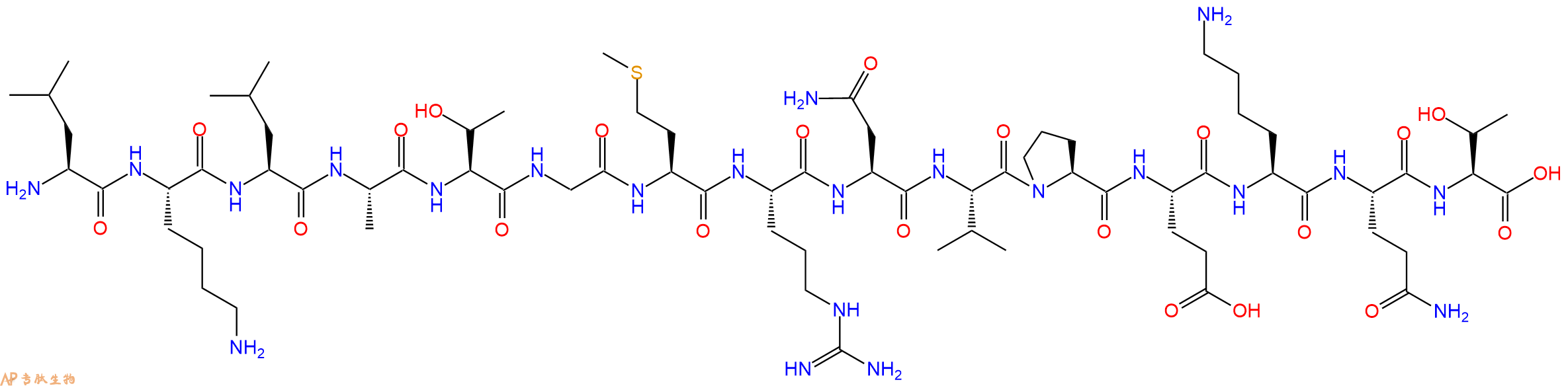 专肽生物产品H2N-Leu-Lys-Leu-Ala-Thr-Gly-Met-Arg-Asn-Val-Pro-Glu-Lys-Gln-Thr-OH