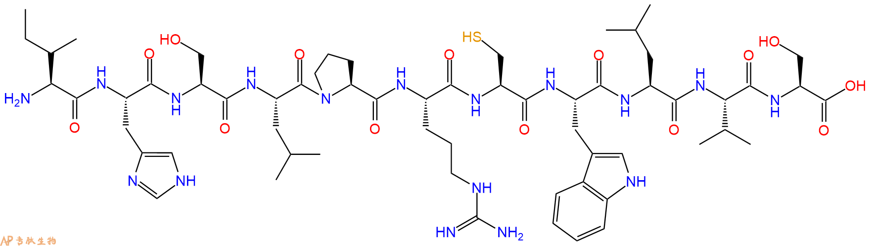 专肽生物产品H2N-Ile-His-Ser-Leu-Pro-Arg-Cys-Trp-Leu-Val-Ser-OH