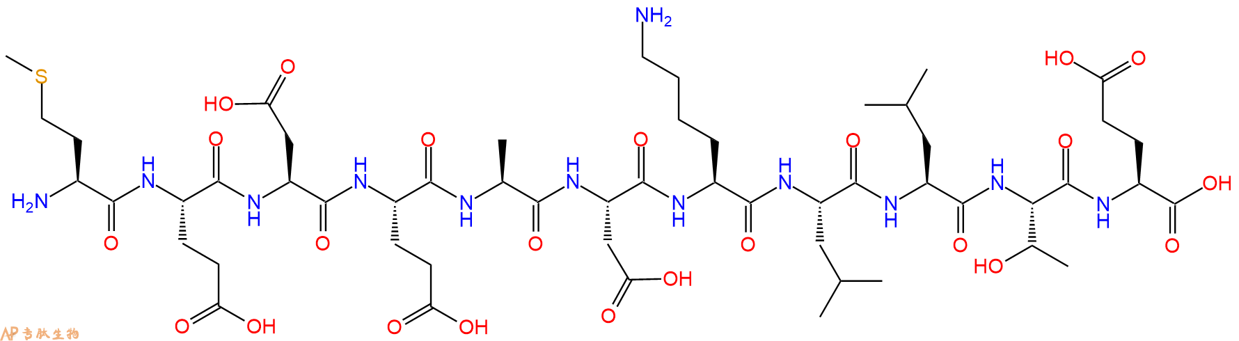 专肽生物产品H2N-Met-Glu-Asp-Glu-Ala-Asp-Lys-Leu-Leu-Thr-Glu-OH