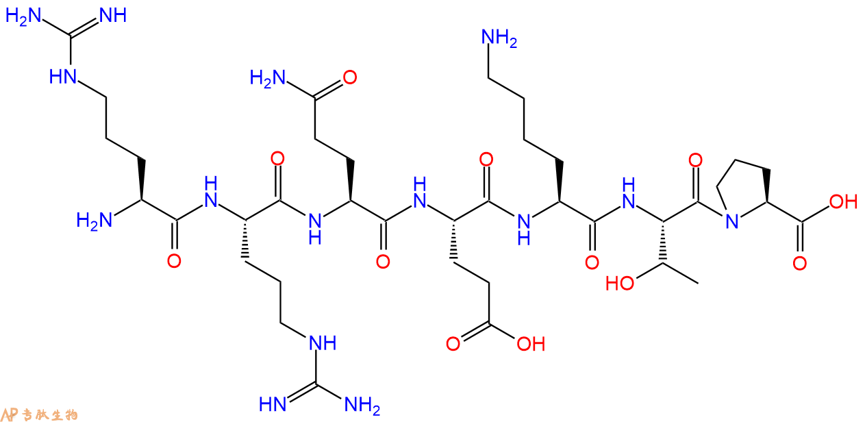 专肽生物产品H2N-Arg-Arg-Gln-Glu-Lys-Thr-Pro-OH