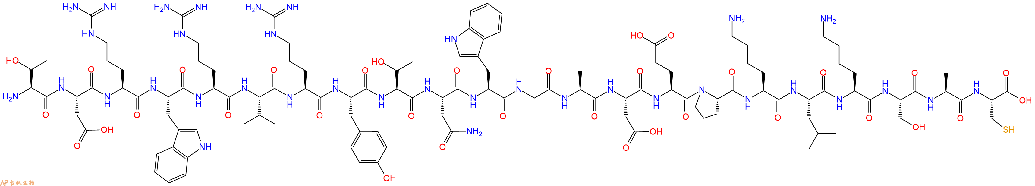 专肽生物产品H2N-Thr-Asp-Arg-Trp-Arg-Val-Arg-Tyr-Thr-Asn-Trp-Gly-Ala-Asp-Glu-Pro-Lys-Leu-Lys-Ser-Ala-Cys-OH