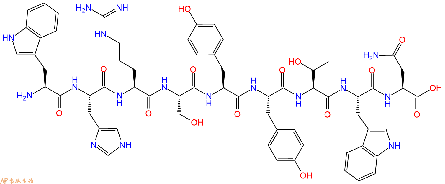 专肽生物产品H2N-Trp-His-Arg-Ser-Tyr-Tyr-Thr-Trp-Asn-OH
