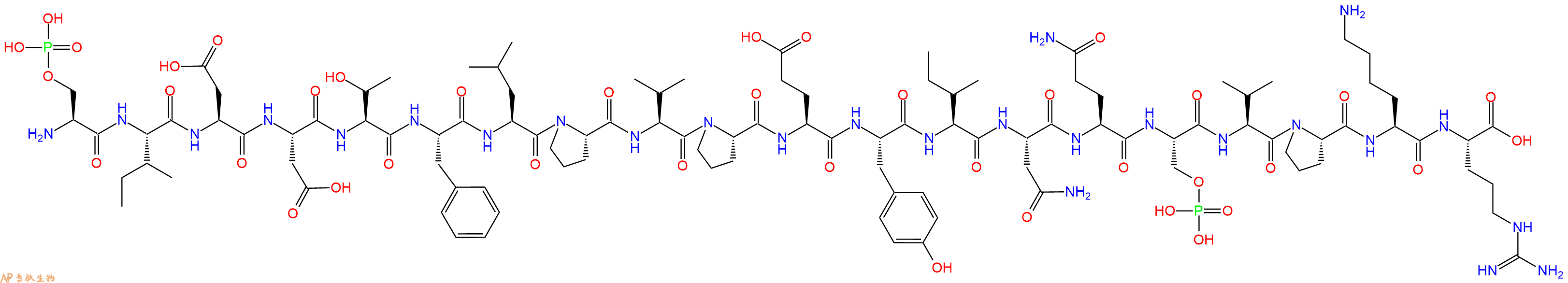 专肽生物产品H2N-Ser(PO3H2)-Ile-Asp-Asp-Thr-Phe-Leu-Pro-Val-Pro-Glu-Tyr-Ile-Asn-Gln-Ser(PO3H2)-Val-Pro-Lys-Arg-OH