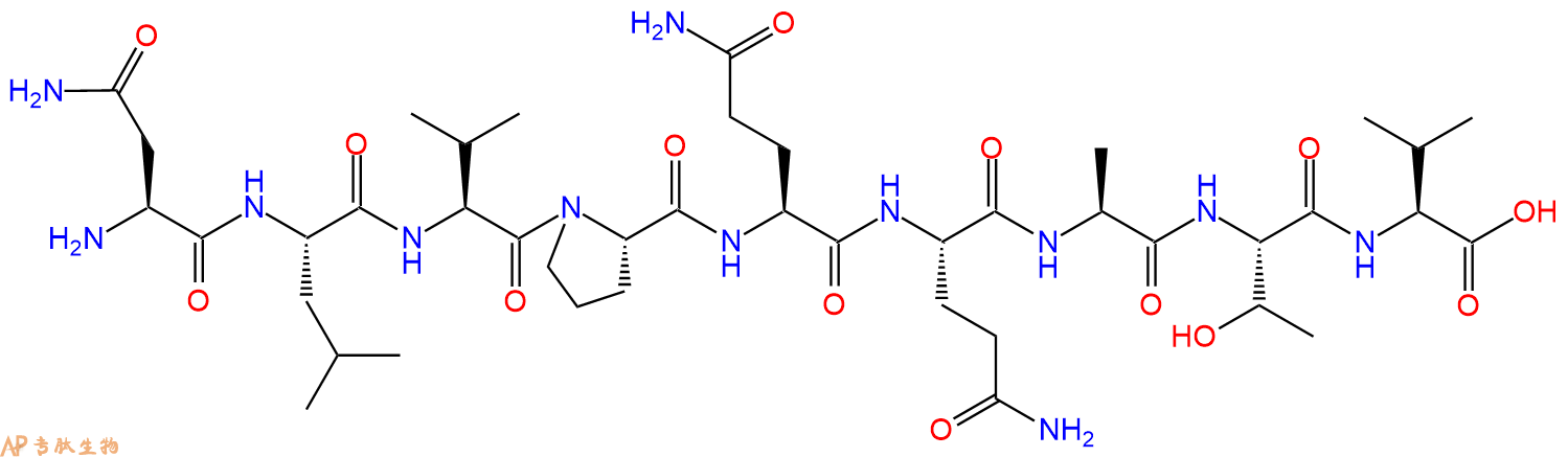 专肽生物产品H2N-Asn-Leu-Val-Pro-Gln-Gln-Ala-Thr-Val-OH
