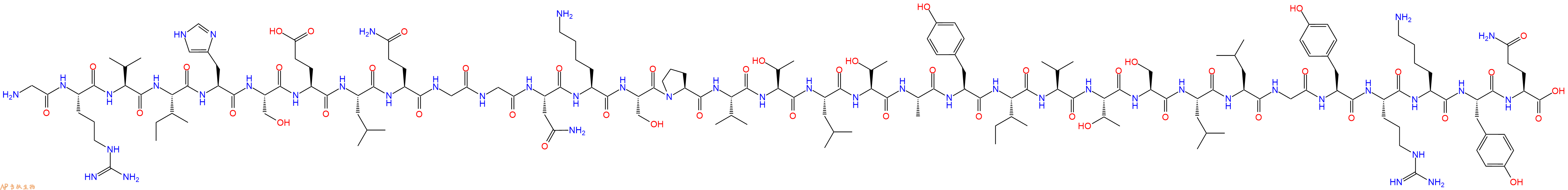 专肽生物产品H2N-Gly-Arg-Val-Ile-His-Ser-Glu-Leu-Gln-Gly-Gly-Asn-Lys-Ser-Pro-Val-Thr-Leu-Thr-Ala-Tyr-Ile-Val-Thr-Ser-Leu-Leu-Gly-Tyr-Arg-Lys-Tyr-Gln-OH