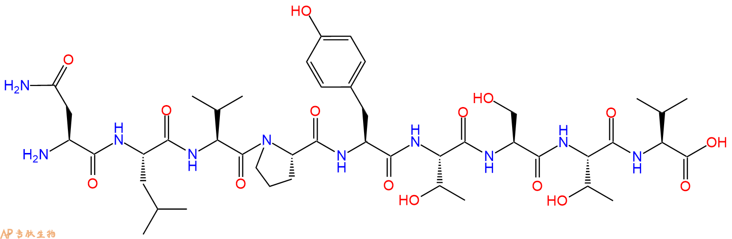 专肽生物产品H2N-Asn-Leu-Val-Pro-Tyr-Thr-Ser-Thr-Val-OH