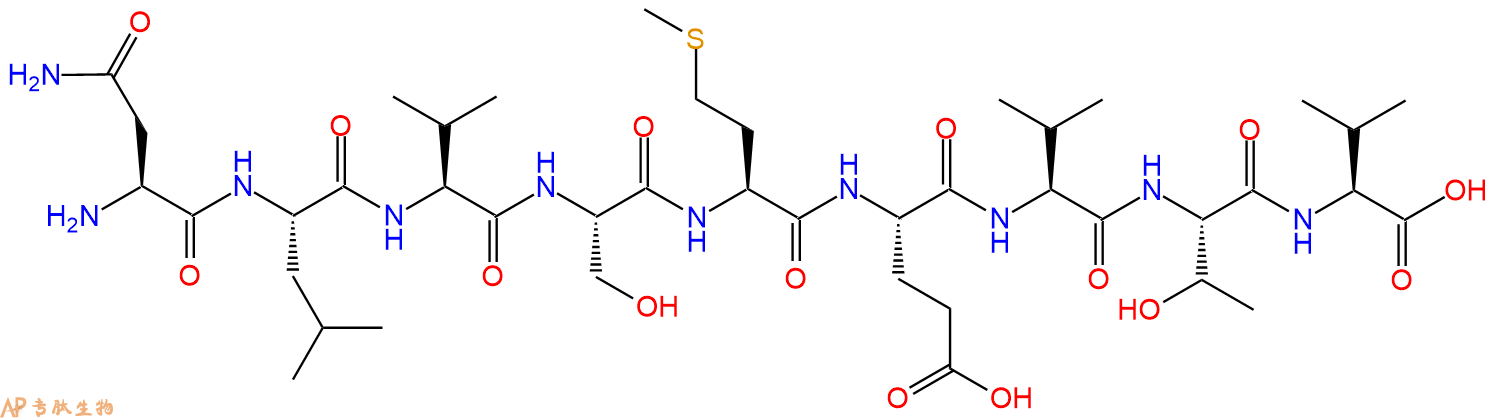 专肽生物产品H2N-Asn-Leu-Val-Ser-Met-Glu-Val-Thr-Val-OH