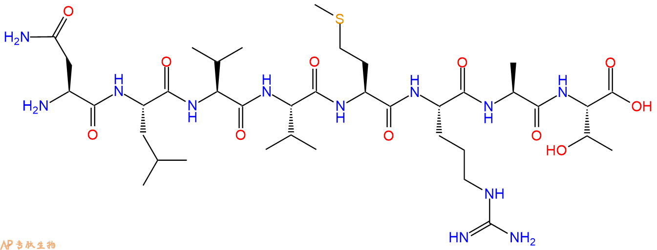 专肽生物产品H2N-Asn-Leu-Val-Val-Met-Arg-Ala-Thr-OH