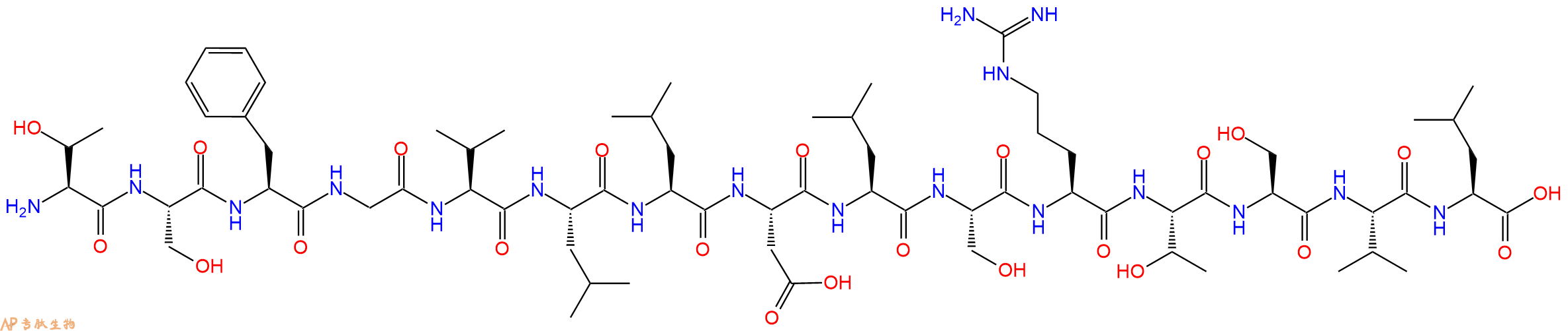 专肽生物产品H2N-Thr-Ser-Phe-Gly-Val-Leu-Leu-Asp-Leu-Ser-Arg-Thr-Ser-Val-Leu-OH