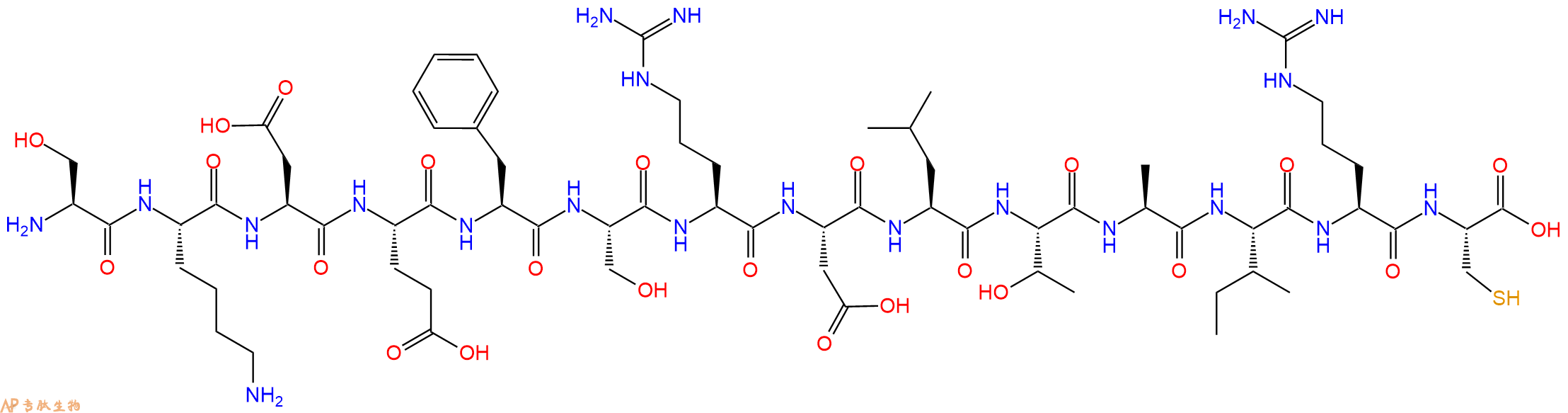 专肽生物产品H2N-Ser-Lys-Asp-Glu-Phe-Ser-Arg-Asp-Leu-Thr-Ala-Ile-Arg-Cys-OH