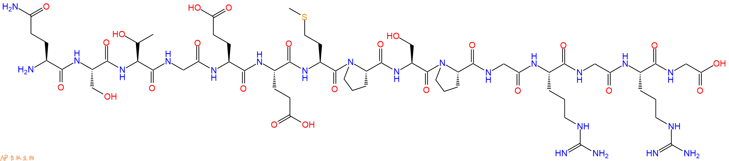 专肽生物产品H2N-Gln-Ser-Thr-Gly-Glu-Glu-Met-Pro-Ser-Pro-Gly-Arg-Gly-Arg-Gly-OH