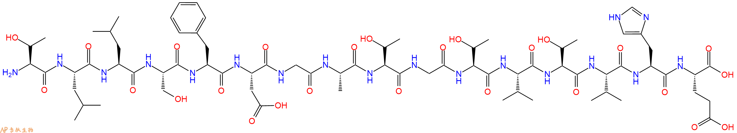 专肽生物产品H2N-Thr-Leu-Leu-Ser-Phe-Asp-Gly-Ala-Thr-Gly-Thr-Val-Thr-Val-His-Glu-OH
