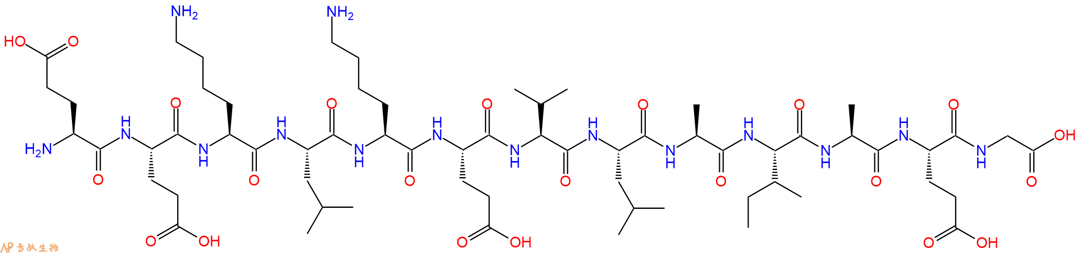 专肽生物产品H2N-Glu-Glu-Lys-Leu-Lys-Glu-Val-Leu-Ala-Ile-Ala-Glu-Gly-OH