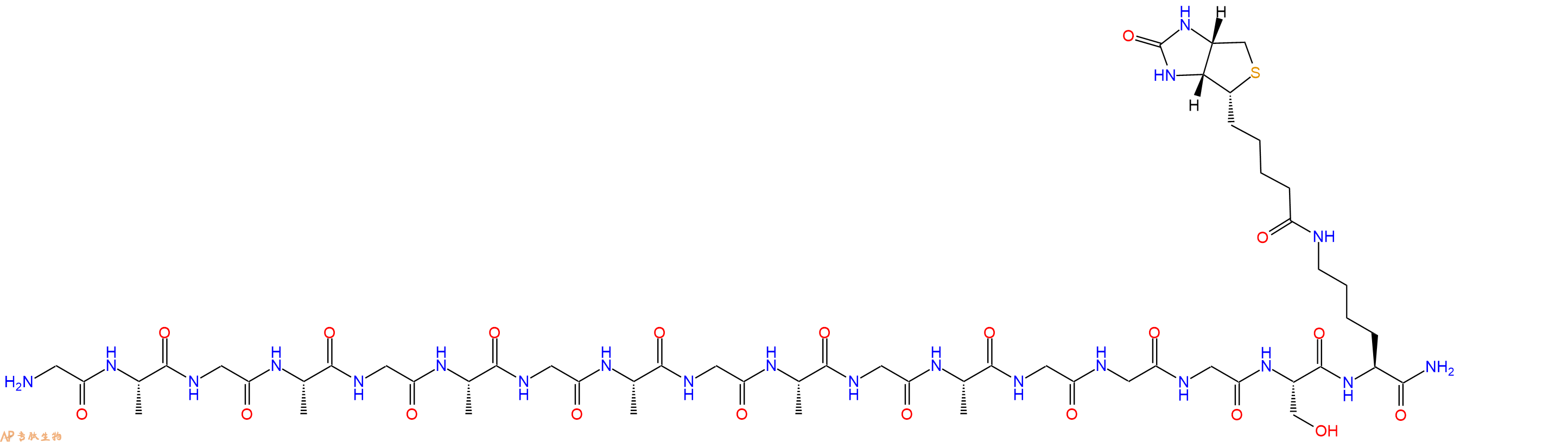 专肽生物产品H2N-Gly-Ala-Gly-Ala-Gly-Ala-Gly-Ala-Gly-Ala-Gly-Ala-Gly-Gly-Gly-Ser-Lys(Biotin)-CONH2