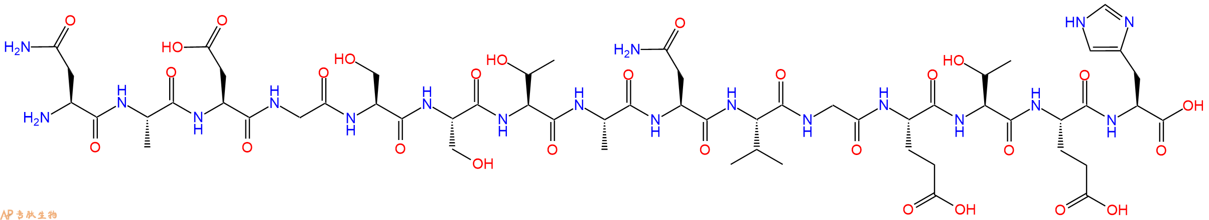 专肽生物产品H2N-Asn-Ala-Asp-Gly-Ser-Ser-Thr-Ala-Asn-Val-Gly-Glu-Thr-Glu-His-OH
