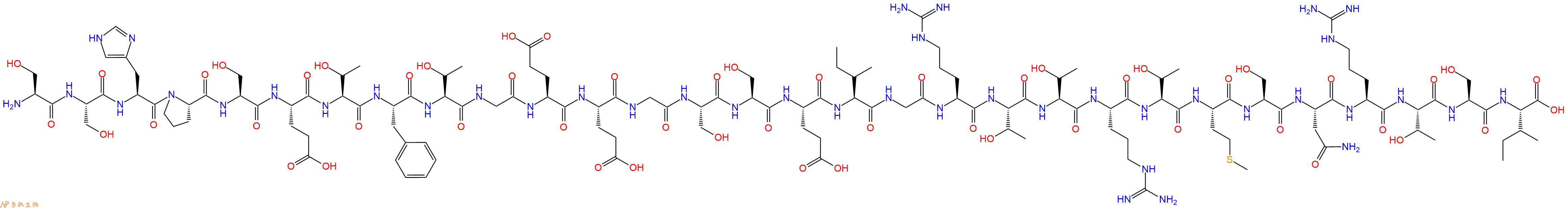 专肽生物产品H2N-Ser-Ser-His-Pro-Ser-Glu-Thr-Phe-Thr-Gly-Glu-Glu-Gly-Ser-Ser-Glu-Ile-Gly-Arg-Thr-Thr-Arg-Thr-Met-Ser-Asn-Arg-Thr-Ser-Ile-OH