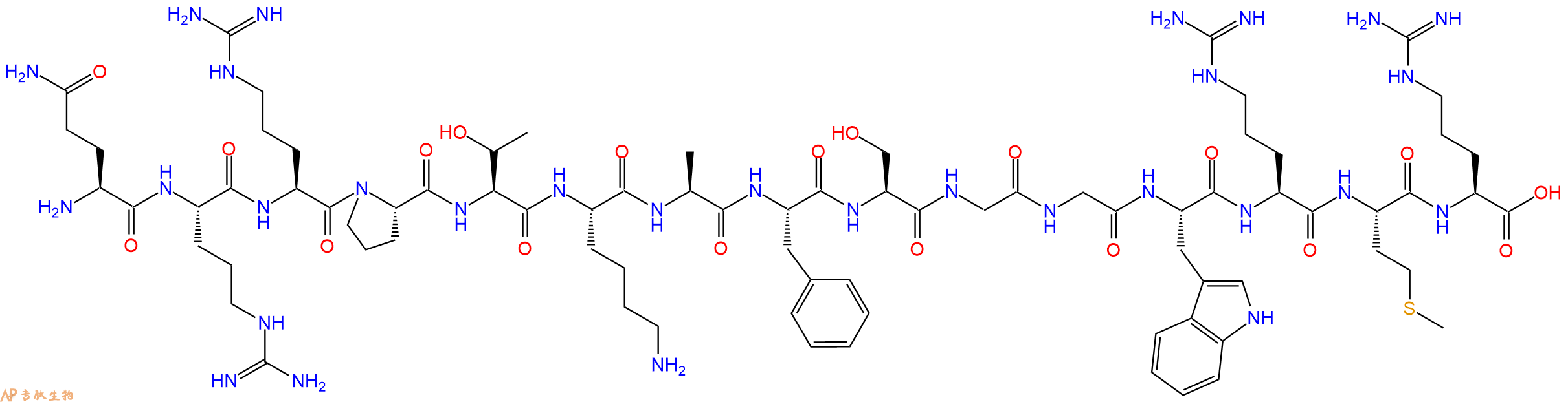 专肽生物产品H2N-Gln-Arg-Arg-Pro-Thr-Lys-Ala-Phe-Ser-Gly-Gly-Trp-Arg-Met-Arg-OH
