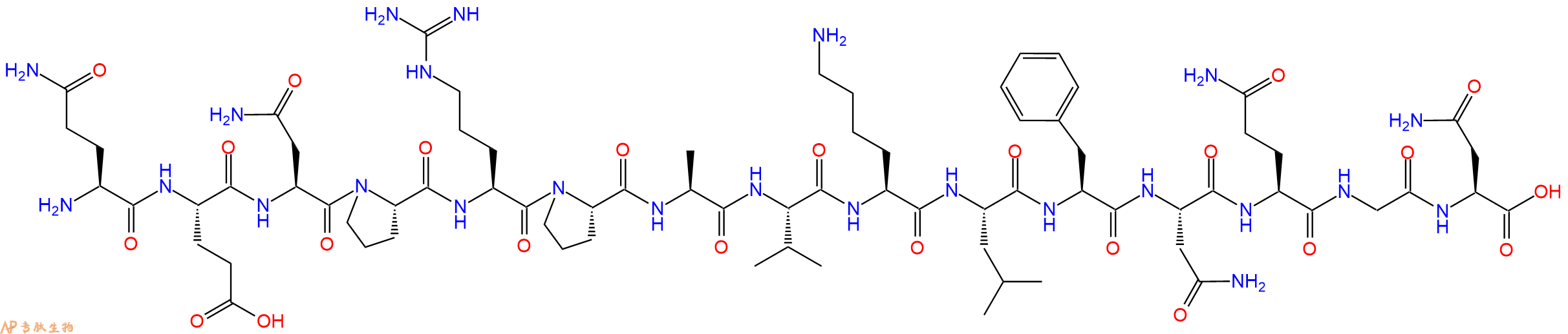 专肽生物产品H2N-Gln-Glu-Asn-Pro-Arg-Pro-Ala-Val-Lys-Leu-Phe-Asn-Gln-Gly-Asn-OH