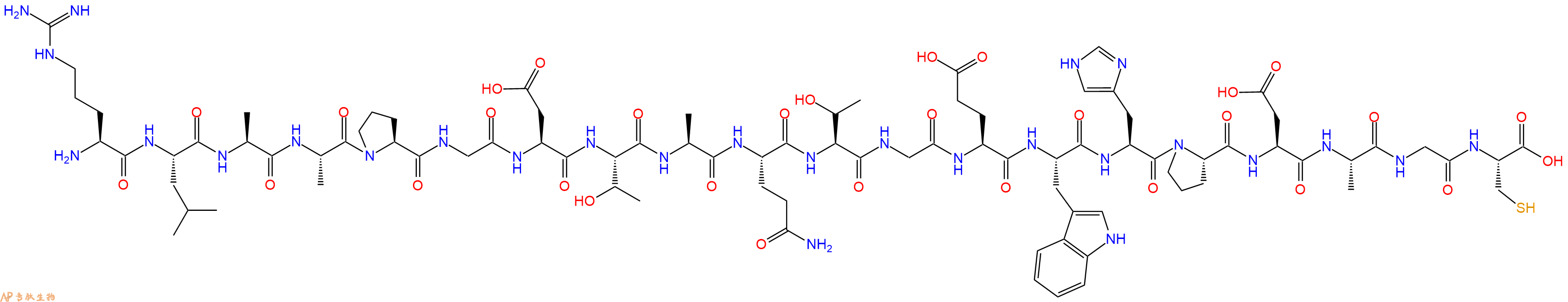 专肽生物产品H2N-Arg-Leu-Ala-Ala-Pro-Gly-Asp-Thr-Ala-Gln-Thr-Gly-Glu-Trp-His-Pro-Asp-Ala-Gly-Cys-OH