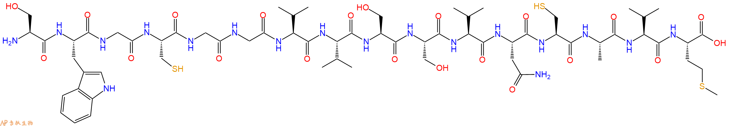 专肽生物产品H2N-Ser-Trp-Gly-Cys-Gly-Gly-Val-Val-Ser-Ser-Val-Asn-Cys-Ala-Val-Met-OH