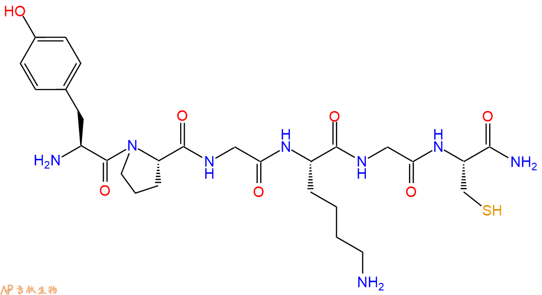 专肽生物产品H2N-Tyr-Pro-Gly-Lys-Gly-Cys-CONH2