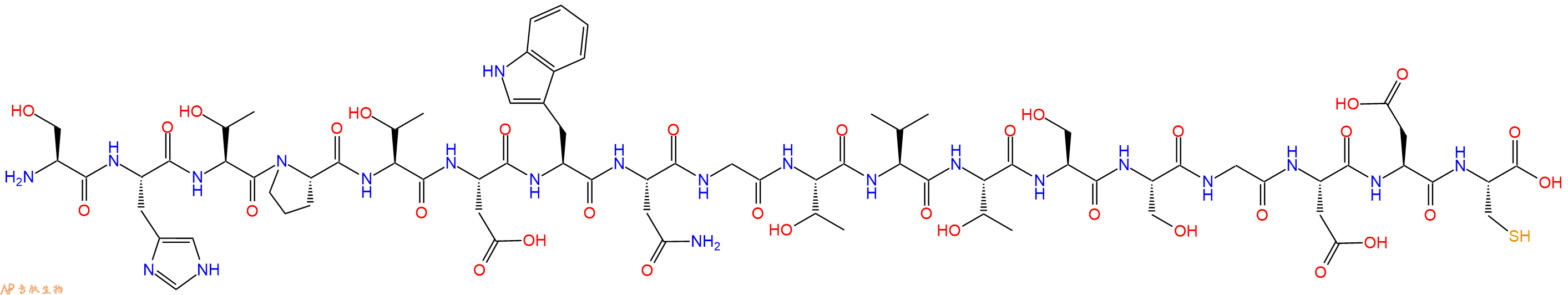 专肽生物产品H2N-Ser-His-Thr-Pro-Thr-Asp-Trp-Asn-Gly-Thr-Val-Thr-Ser-Ser-Gly-Asp-Asp-Cys-OH