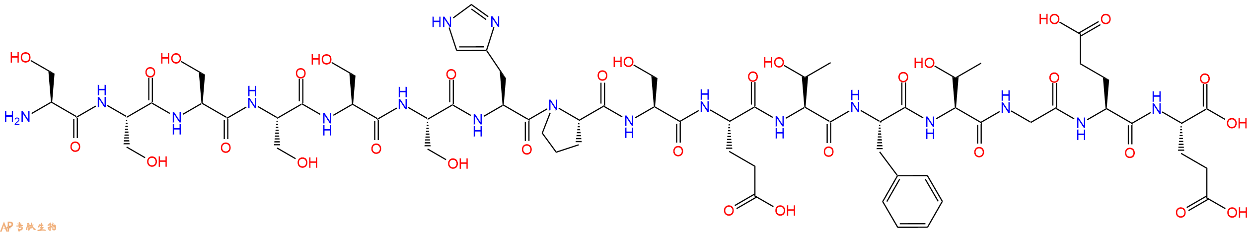 专肽生物产品H2N-Ser-Ser-Ser-Ser-Ser-Ser-His-Pro-Ser-Glu-Thr-Phe-Thr-Gly-Glu-Glu-OH