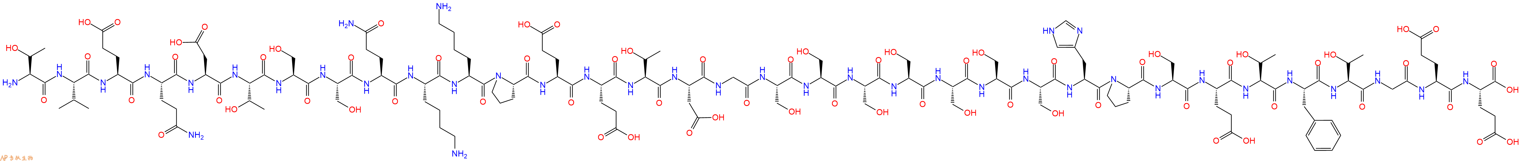 专肽生物产品H2N-Thr-Val-Glu-Gln-Asp-Thr-Ser-Ser-Gln-Lys-Lys-Pro-Glu-Glu-Thr-Asp-Gly-Ser-Ser-Ser-Ser-Ser-Ser-Ser-His-Pro-Ser-Glu-Thr-Phe-Thr-Gly-Glu-Glu-OH
