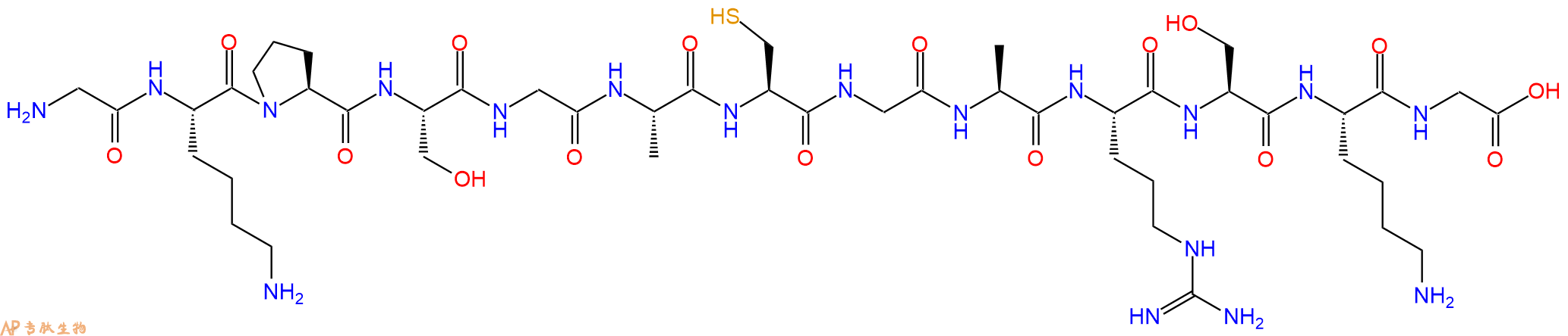 专肽生物产品H2N-Gly-Lys-Pro-Ser-Gly-Ala-Cys-Gly-Ala-Arg-Ser-Lys-Gly-OH