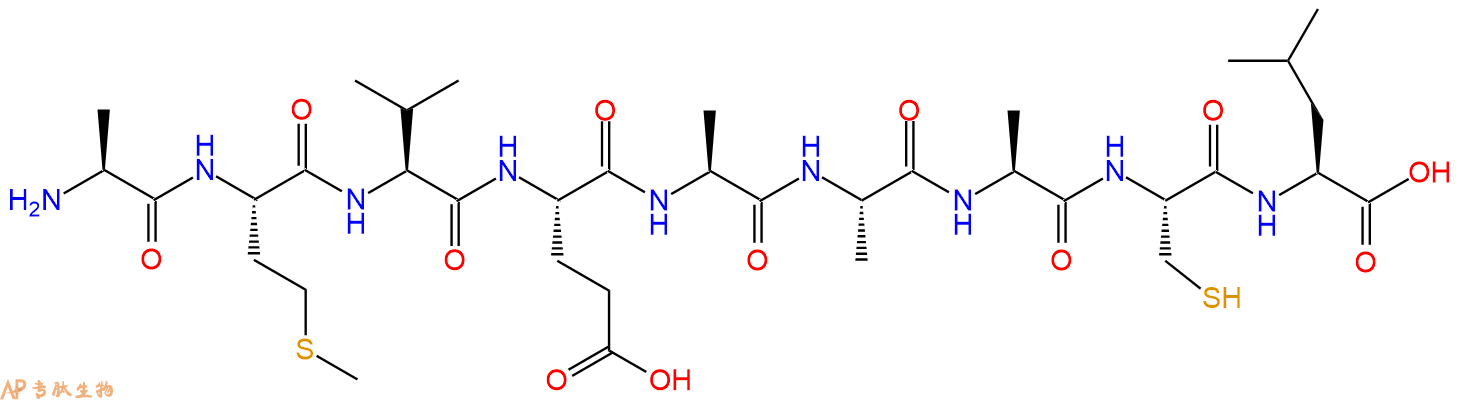 专肽生物产品H2N-Ala-Met-Val-Glu-Ala-Ala-Ala-Cys-Leu-OH