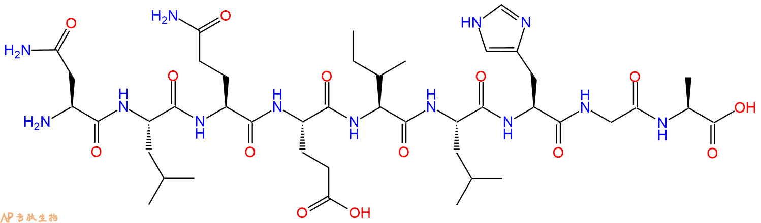 专肽生物产品H2N-Asn-Leu-Gln-Glu-Ile-Leu-His-Gly-Ala-OH